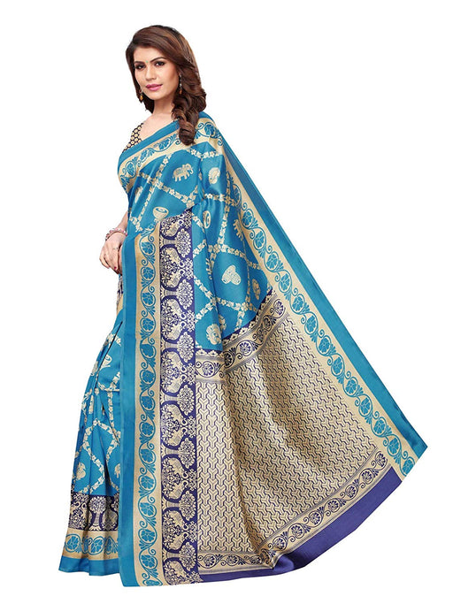 Blue, Navy Blue Color Art Silk Saree only in Bigswipe