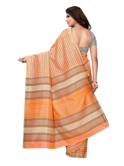 Peach, Multi Color Vichitra Silk (Art Silk) Saree only in Bigswipe