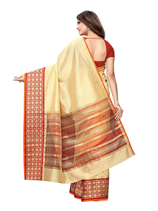 Beige Color Poly Silk Saree only in Bigswipe