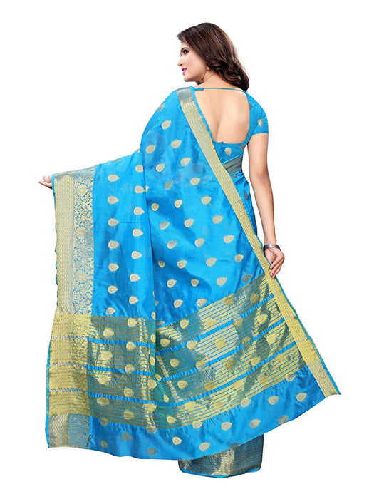 Blue Color Poly Silk Saree only in Bigswipe