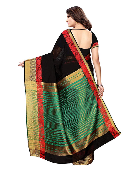 Black Color Cotton Silk Saree only in Bigswipe