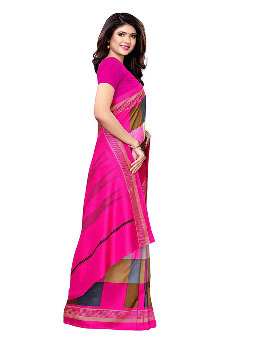 Pink, Multi Color Vichitra Silk (Art Silk) Saree only in Bigswipe