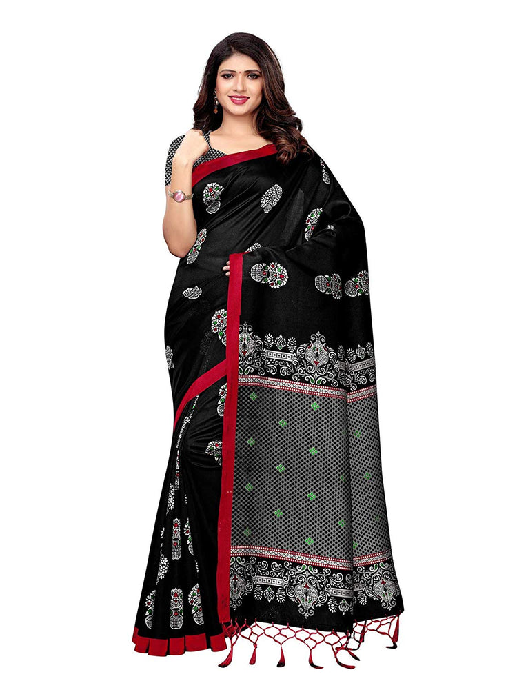 Black, Multi Color Poly Silk Saree only in Bigswipe