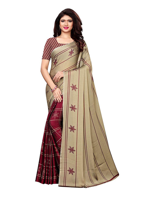 Maroon Color Shimmer (Chiffon) Saree only in Bigswipe