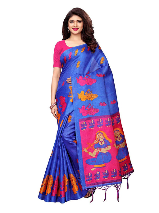 Blue, Pink Color Art Silk Saree only in Bigswipe