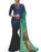 Georgette Digital Saree With Blouse-Black with Blue Color Saree only in Bigswipe