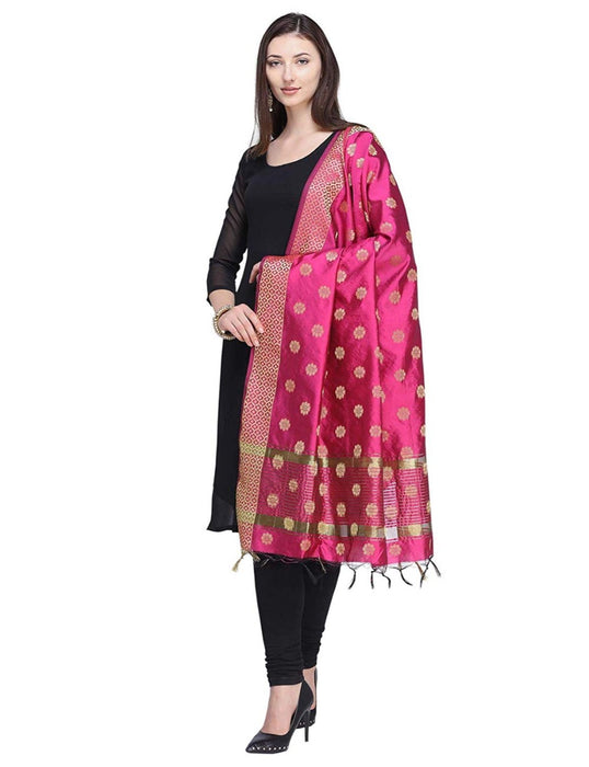 Pink Color Poly Silk Dupatta only in Bigswipe