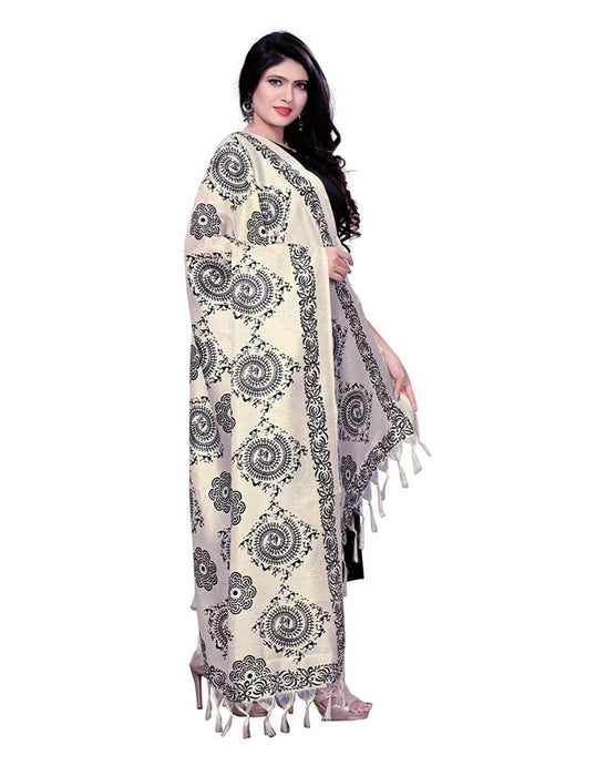 Biege, Black Color Bhagalpuri Dupatta only in Bigswipe