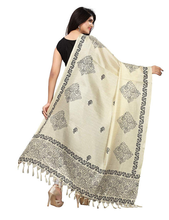 Biege, Black Color Bhagalpuri Dupatta only in Bigswipe