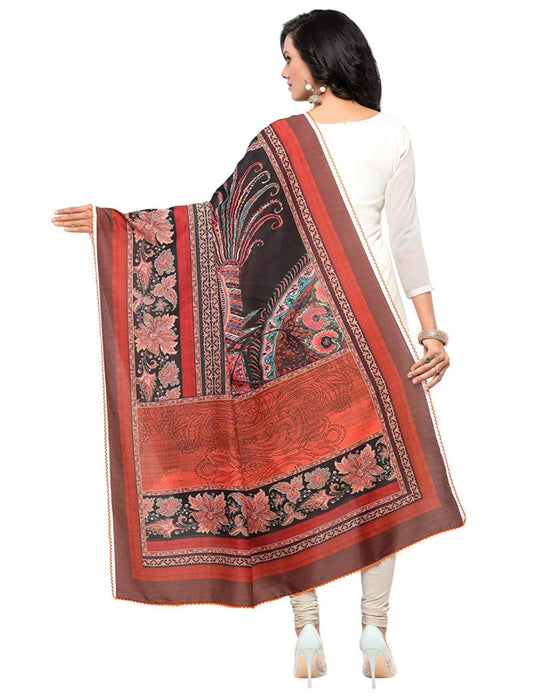 Orange, Black, Multi Color Muslin Dupatta only in Bigswipe