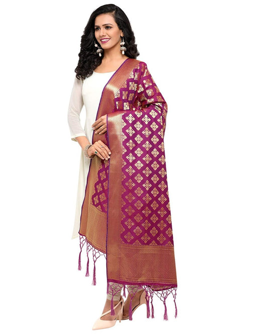 Magenta Color Poly Silk Dupatta only in Bigswipe