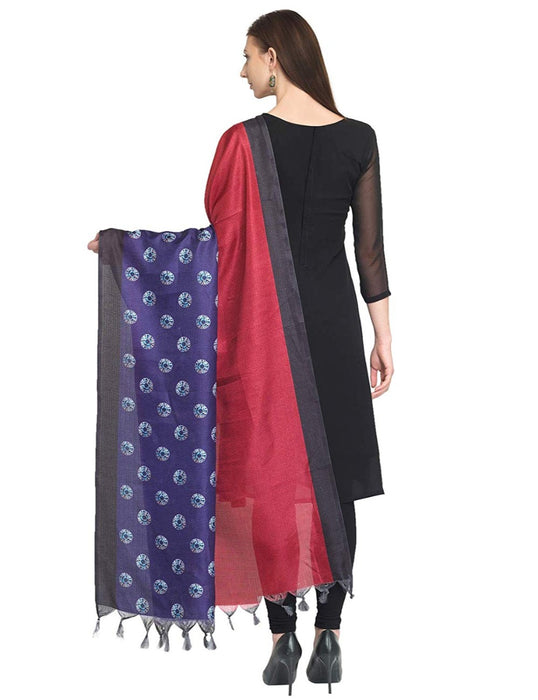 Maroon, Purple Color Bhagalpuri Silk Dupatta only in Bigswipe