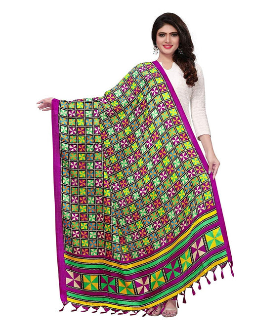 Magenta, Multi Color Bhagalpuri Dupatta only in Bigswipe