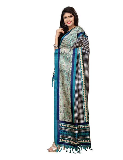 Turquoise, Blue Color Bhagalpuri Dupatta