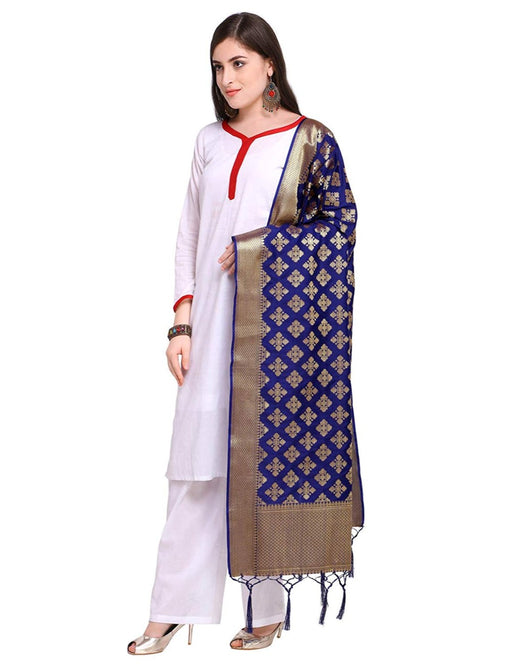 Blue Color Poly Silk Dupatta only in Bigswipe