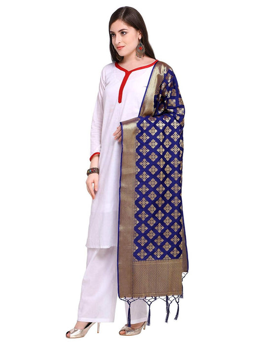 Blue Color Poly Silk Dupatta only in Bigswipe