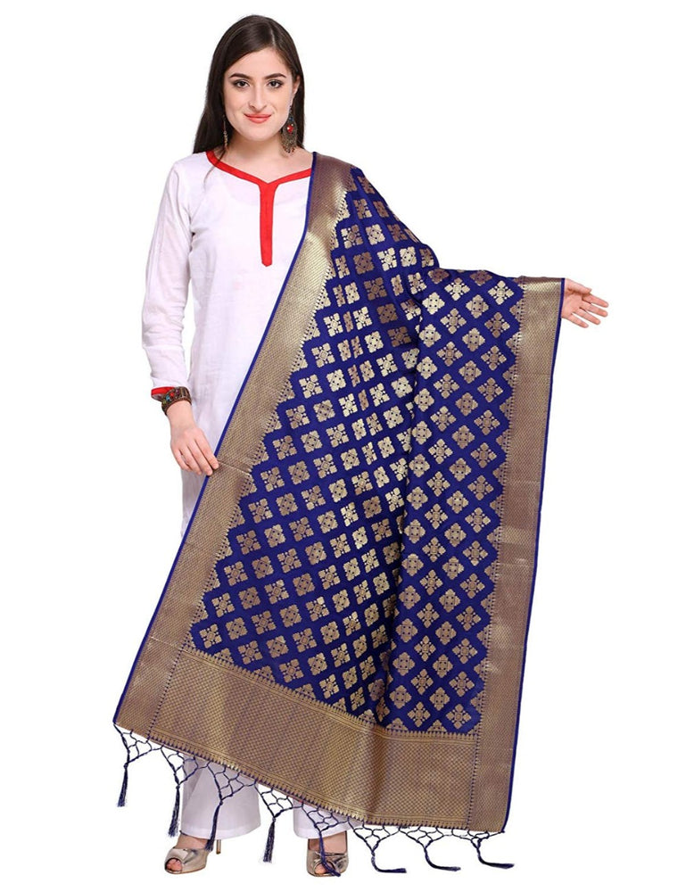 Blue Color Poly Silk Dupatta only in Bigswipe