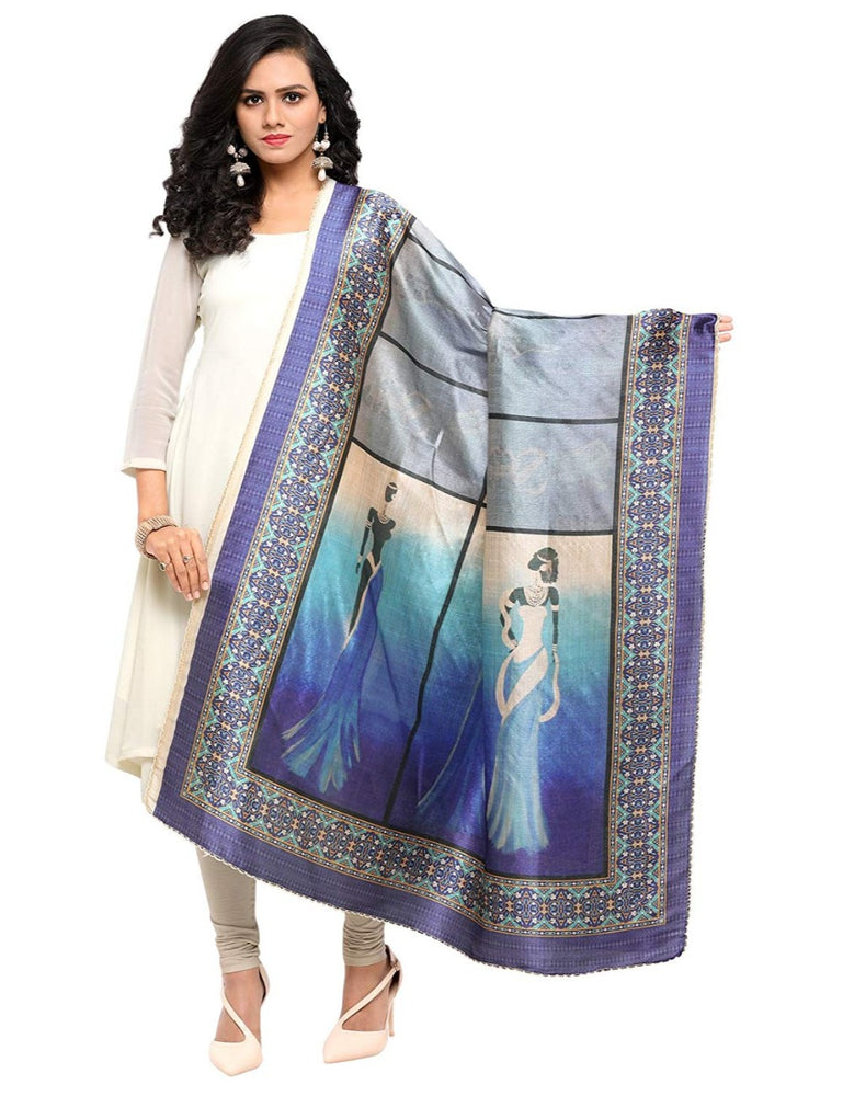 Blue, Grey, Multi Color Chinon Dupatta only in Bigswipe