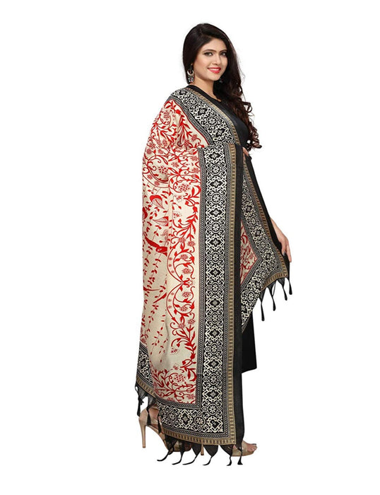 White, Red, Black Color Bhagalpuri Dupatta