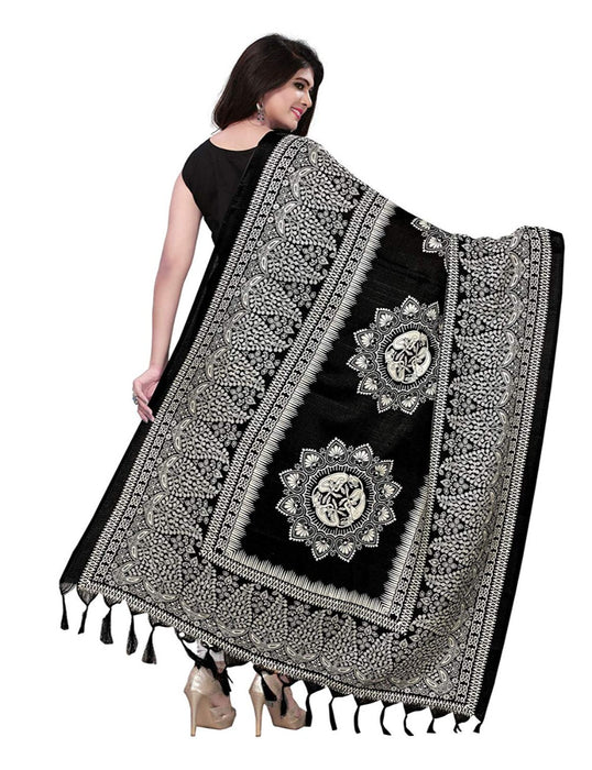 Black, White Color Bhagalpuri Dupatta only in Bigswipe