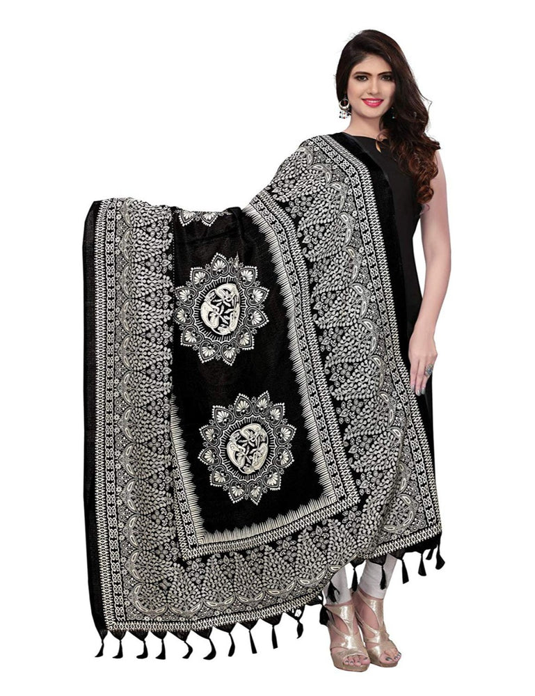 Black, White Color Bhagalpuri Dupatta only in Bigswipe