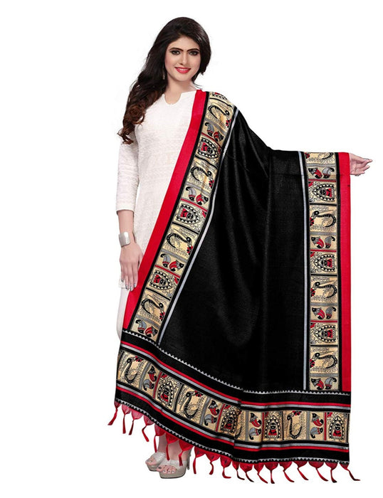 Black, Red, Biege Color Bhagalpuri Dupatta only in Bigswipe