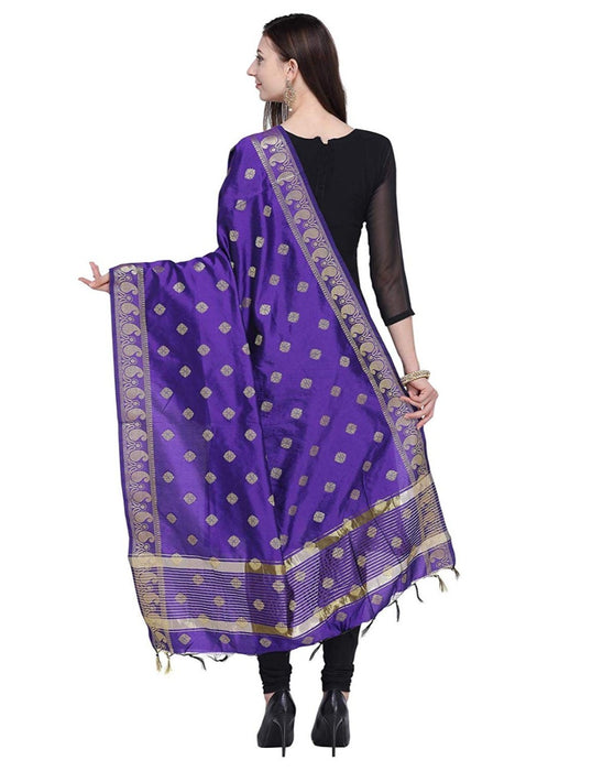 Purple Color Poly Silk Dupatta