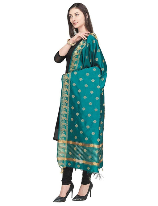 Turquoise Color Poly Silk Dupatta