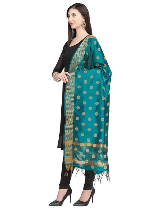 Turquoise Color Poly Silk Dupatta