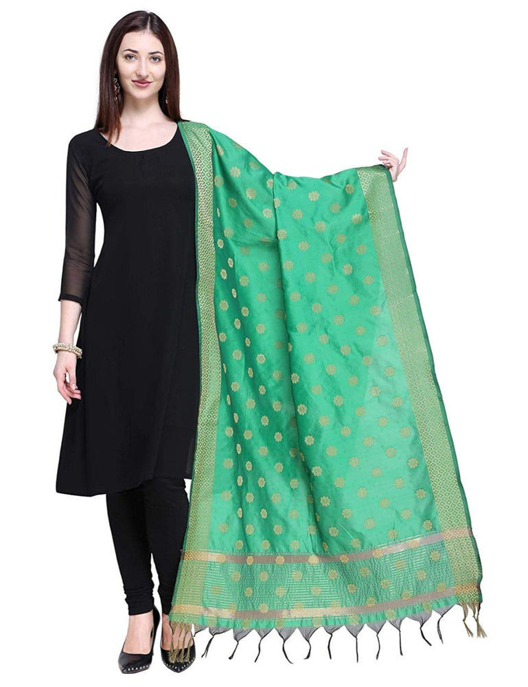 Green Color Poly Silk Dupatta only in Bigswipe