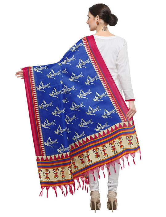 Blue, Red Color Art Silk Dupatta only in Bigswipe