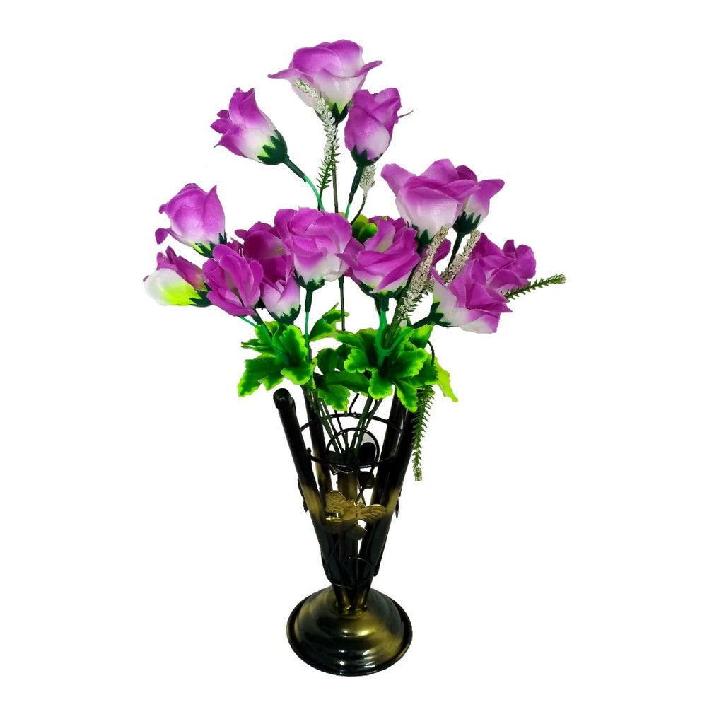 Iron Vase with Artificial Plastic Flower (1 Piece) only in Bigswipe