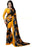 Black And Yellow Color Printed Georgette Saree With Blouse only in Bigswipe