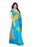 Green And Sky Blue Color Printed Bhagalpuri Silk Saree With Blouse only in Bigswipe