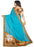 Sky Blue Color Printed Chiffon Saree With Blouse