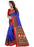 Blue And Red Color Printed Bhagalpuri Silk Saree With Blouse only in Bigswipe