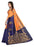 Blue and orange Color Printed Bhagalpuri Silk Saree With Blouse only in Bigswipe