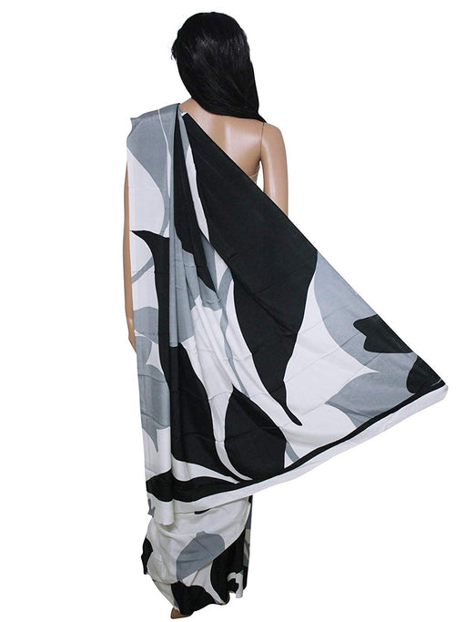 Black,White Color Italian Crepe Saree only in Bigswipe