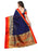 Navy Blue, Golden Color Chanderi Silk Saree only in Bigswipe