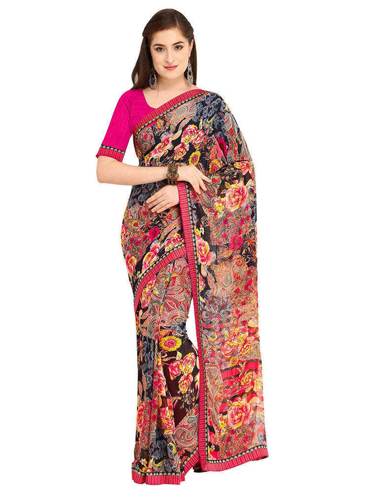 Multi Color Georgette Saree only in Bigswipe