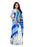 White, Blue Color Crepe Saree