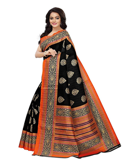 Black, Multi Color Poly Silk Saree only in Bigswipe