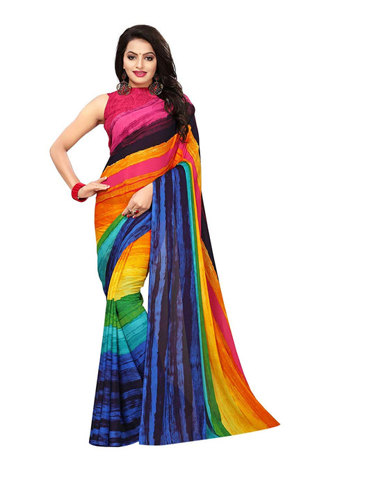 Multi Color Georgette Saree only in Bigswipe