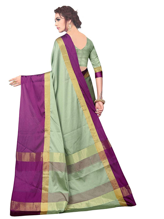 Green, Magenta Color Poly Silk Saree only in Bigswipe