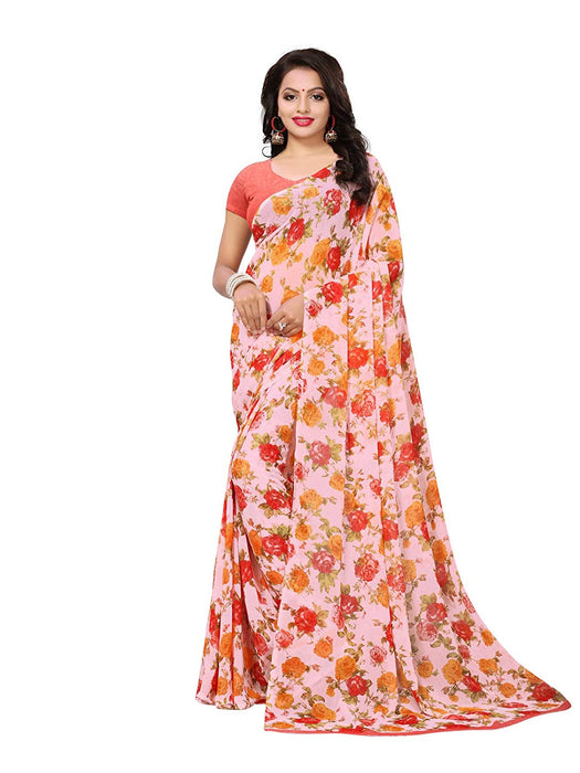 Pink, Multi Color Georgette Saree only in Bigswipe