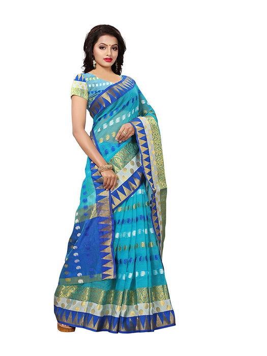 Turquoise Color Poly Silk Saree