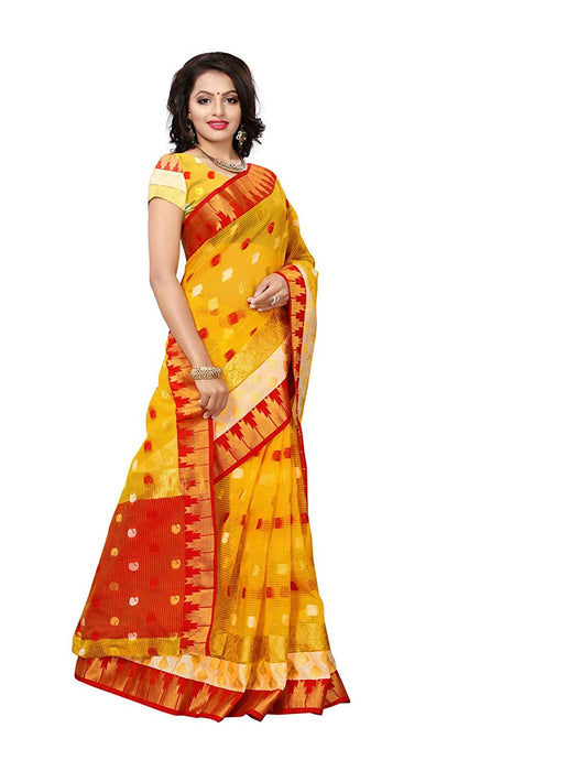 Yellow Color Poly Silk Saree