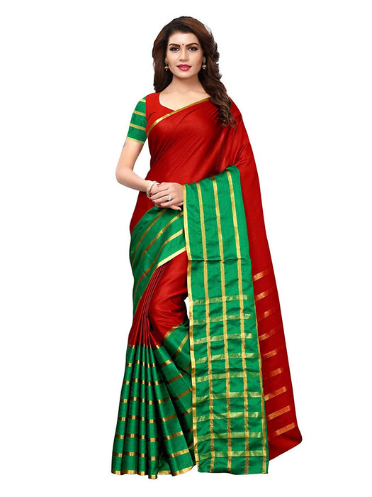 Maroon, Green Color Poly Silk Saree only in Bigswipe