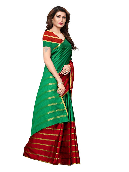 Green, Maroon Color Poly Silk Saree only in Bigswipe