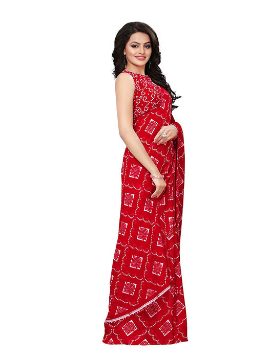 Red, White Color Georgette Saree